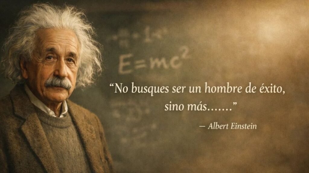 Albert Einstein “No busques ser un hombre de éxito, sino más bien un hombre de valor”