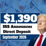 IRS Announces $1,390 Direct Deposit Relief Payment for September 2026